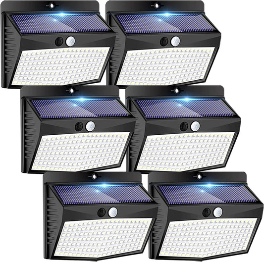 [6 Packs] Solar Lights Outdoor Motion Sensor Solar Security Lights Waterproof with 3 Lighting Modes Solar Powered Wall Lights Outside for Garden Fence Yard Deck