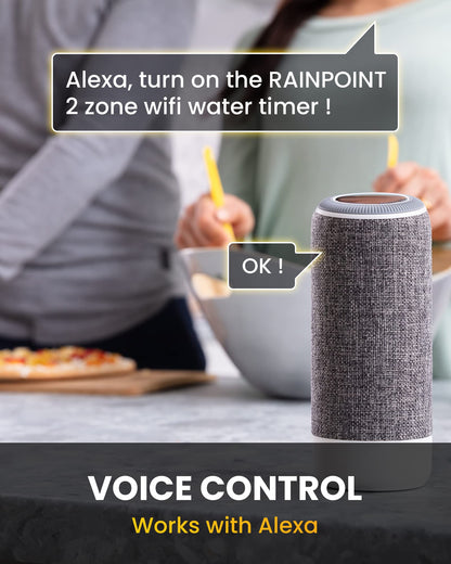 RAINPOINT WiFi Hose Timer, Smart Water Timer for Garden, Drip Irrigation Controller System with Wi-Fi Hub Automatic Manual Watering, Alexa APP Voice Control