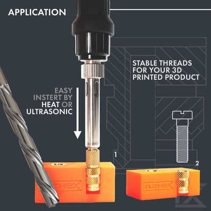 ruthex M3 Threaded Inserts - 100 Pieces RX-M3x5.7 Brass Heat Set Insert for Plastic Parts - Metric knurled Nuts - Insert by Heat into 3D Printing Components