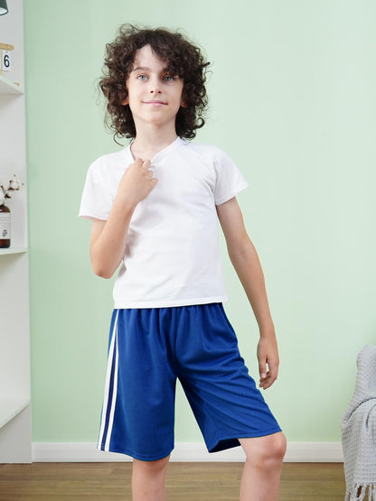 YERIOK 5 Pack Boys Shorts Boys Athletic Basketball Mesh Kids Soccer Gym Clothes Quick Dry Active Sports Shorts Black, Navy Blue, Mixed Color A 12-14Y