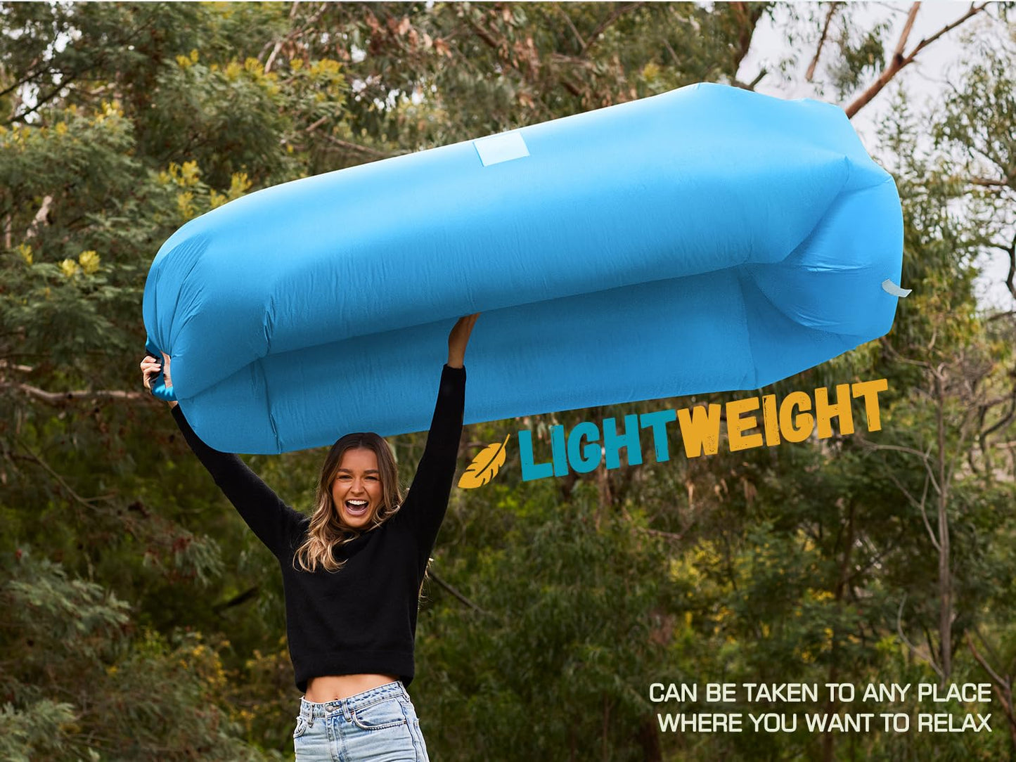 WEKAPO Inflatable Lounger Air Sofa Hammock-Portable,Water Proof& Anti-Air Leaking Design-Ideal Couch for Backyard Lakeside Beach Traveling Camping Picnics & Music Festivals