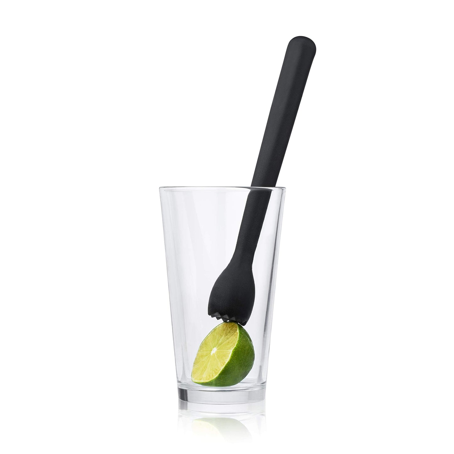 True Bash Muddler for Cocktails, Fruits, Spices, Herbs, and Sugar Cubes Crusher, Home Bar Accessories, Bartender Tools, 8.25", Set of 1, Black