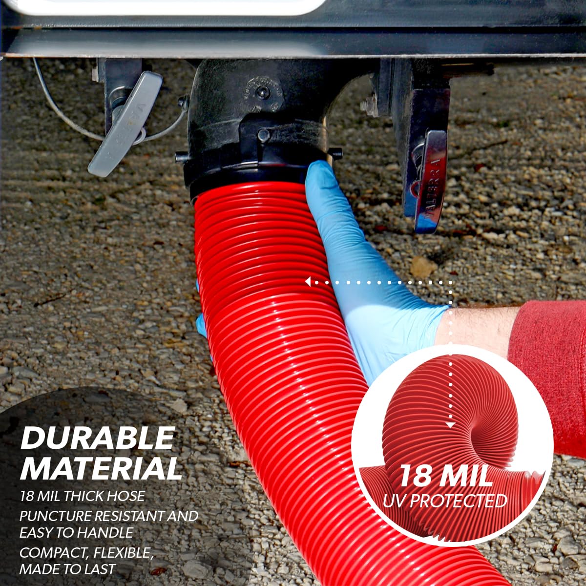 Valterra D04-0113 EZ Coupler 10' RV Extension Hose, Red