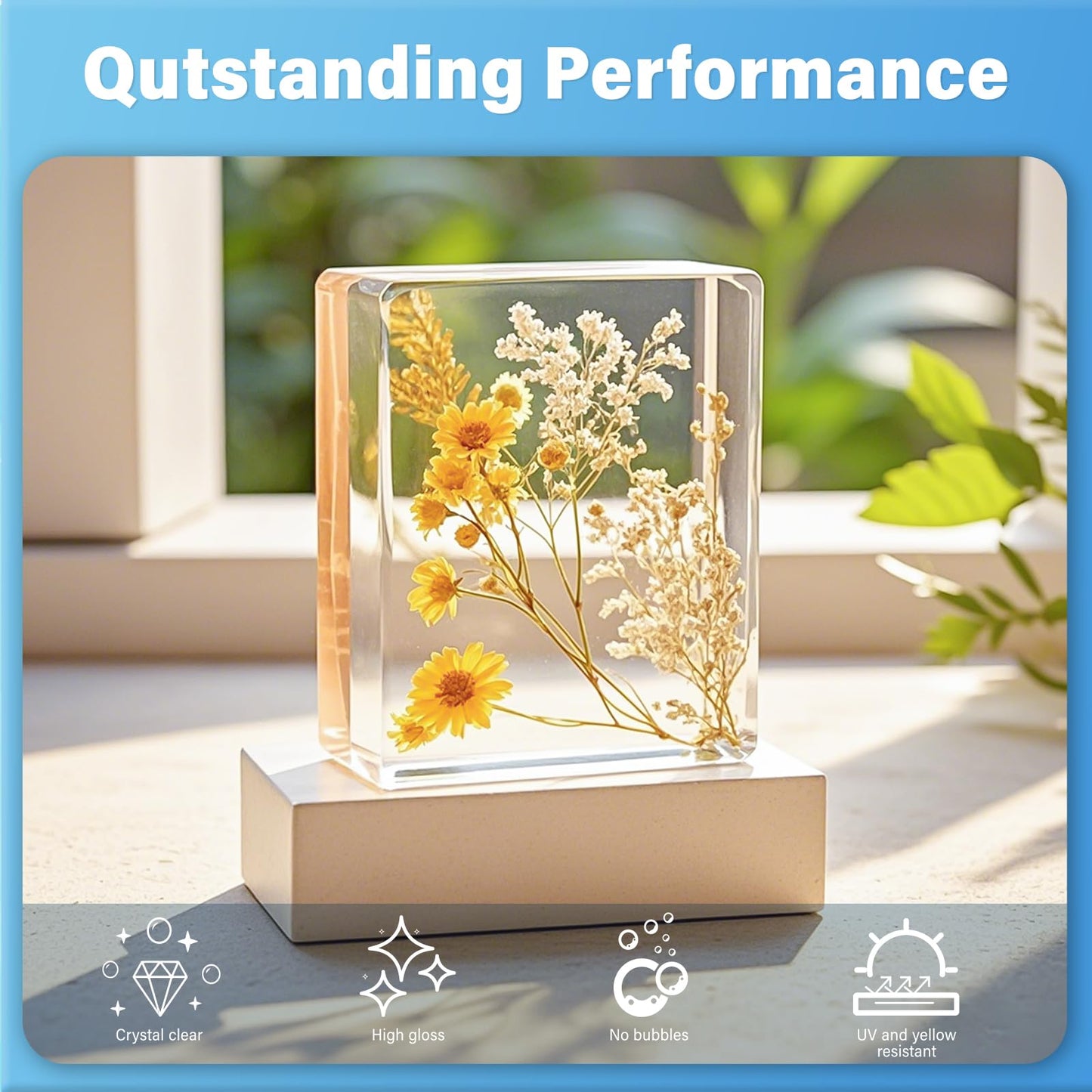 Vivresina Epoxy Resin Kit 32 OZ Clear Epoxica Resina Food Safe No Yellowing for Casting Coating Art DIY Craft Jewelry Wood Table Flower