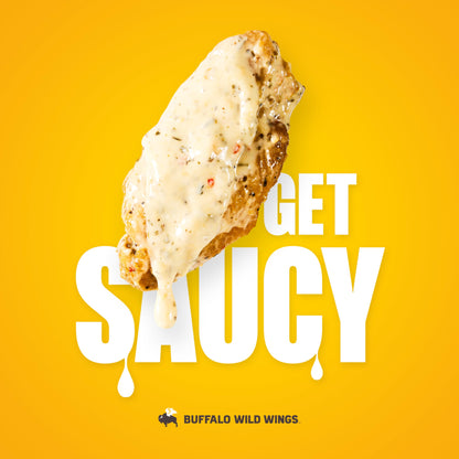 Buffalo Wild Wings Parmesan Garlic Sauce, 12 fl. oz., Perfect Dipping Sauce, Chicken Marinade, Chicken Parmesan Topping and Wing Seasoning, Made with Italian Herbs