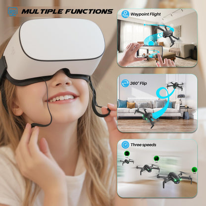 SIMREX Drone With Camera 1080P for Kids And Adults, RC Quadcopter With Altitude Hold, Mini Drone With One Key Start, Waypoint Fly, Headless Mode, 3D Flip, 3 Speeds, Remote Control Drone for Beginners