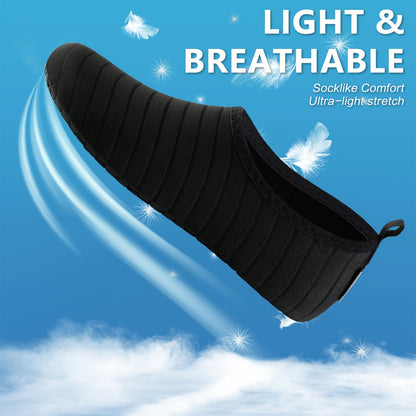 VIFUUR Water Sports Shoes Barefoot Quick-Dry Aqua Yoga Socks Slip-on for Men Women A Black 42-43