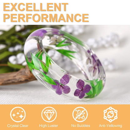 Puduo Fast Cure Epoxy Resin 68OZ, 1 Hour Quick Demold Epoxy Resin Kit, Crystal Clear, Strong, Anti-Yellowing Art Resin, Suitable for Casting, DIY, Resin Art, Molds, Jewelry, Easy to Mix 1:1 Ratio