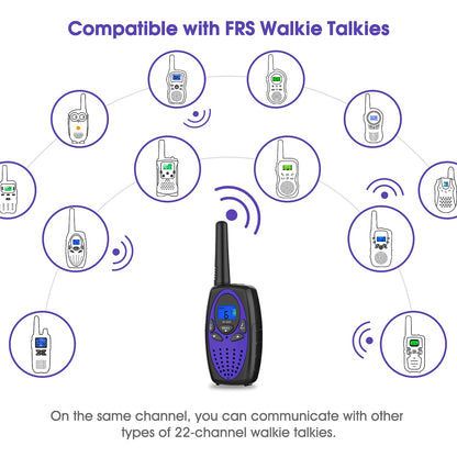 Topsung M880 Walkie Talkies for Adults Toys for Kids (Violet 2 Pack)