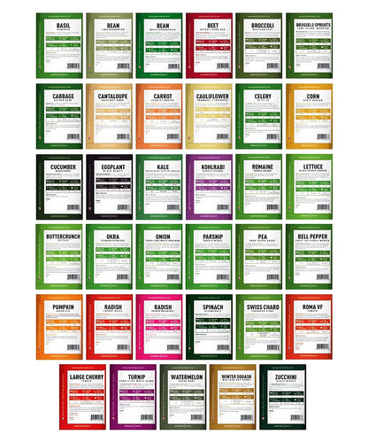 Gardeners Basics Survival Vegetable Seeds Garden Kit Over 16,000 Seeds Non-GMO and Heirloom, Great for Emergency Bugout Survival Gear 35 Varieties Seeds for Planting Vegetables 35 Free Plant Markers