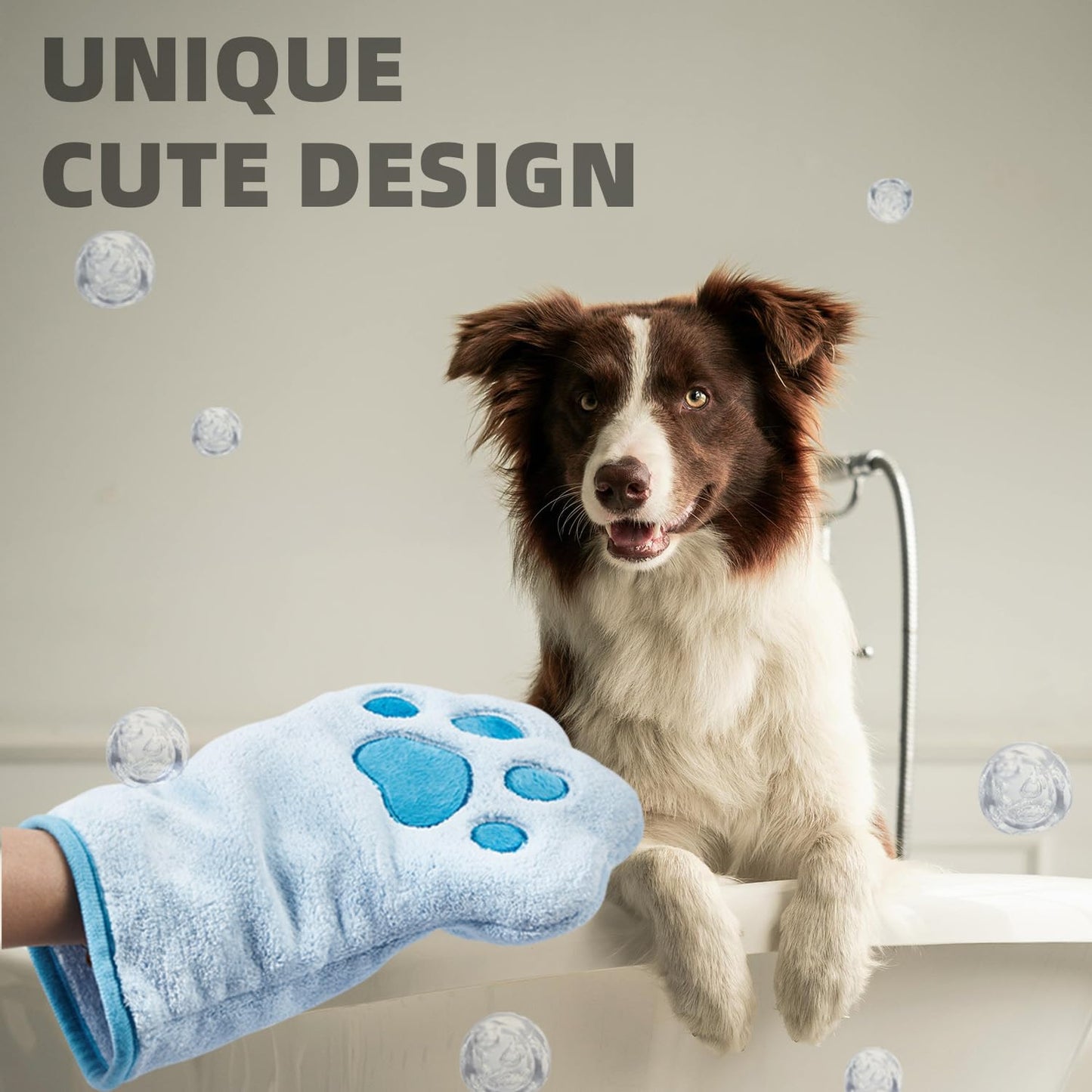 Supvlog Grooming Towel for Drying Pets – Ultra Absorbent Dog Towel with Embroidered Microfiber Design, Ideal for Small Dogs and Cats, Machine Washable, Blue, Tow01