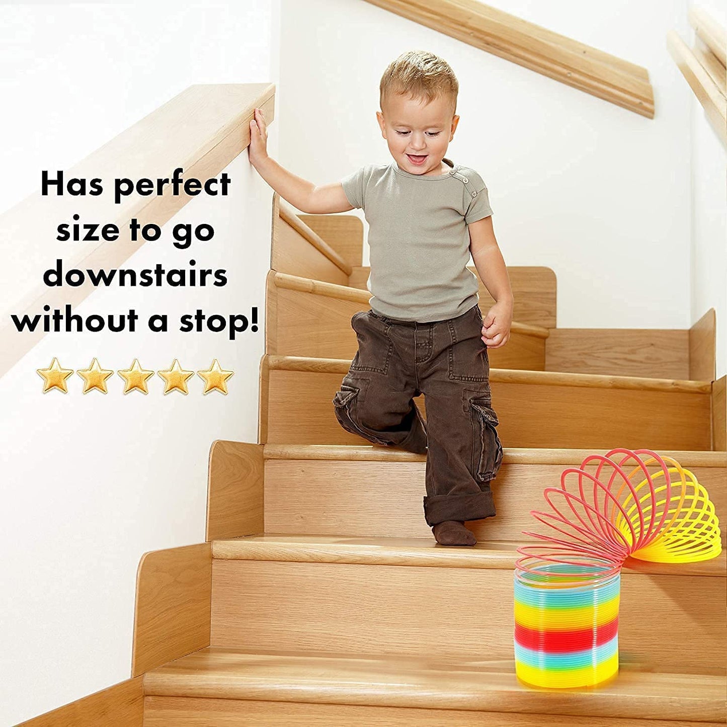 Vinciph 4.2 Inch Boxed Jumbo Rainbow Coil Spring Toy,Classic Giant Novel Magic Decompression Spring Toy,Great for Small Party Favor, Stocking Stuffers for Kids & Adults