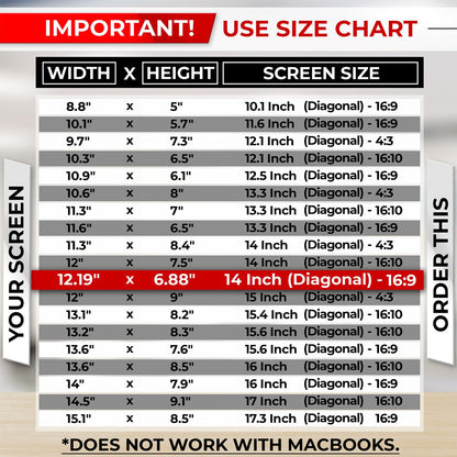 SightPro 14 Inch 16:9 Laptop Privacy Screen Filter - Privacy Shield and Anti-Glare Protector