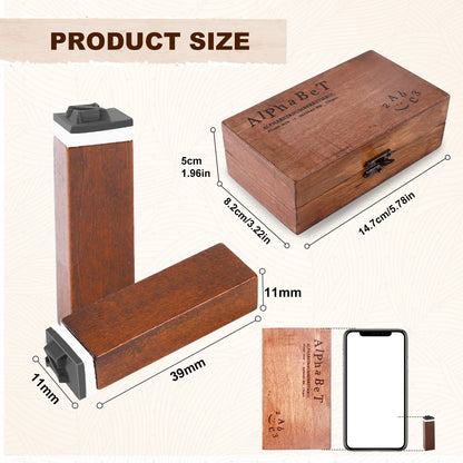 UCEC 70pcs Alphabet Stamps for Clay, Rubber Letter Stamps for Crafting, Wooden Letter Number and Symbol Stamp Set for Scrapbooking Supplies DIY Craft Card Making