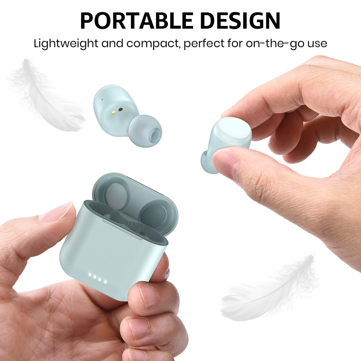 TOZO T6 Wireless Earbuds, IPX8 Waterproof Ear Buds, Stereo Bass Sound Bluetooth 5.3 Headphones in Ear, 50 Hours Playtime Earphones, Wireless Charging Case, Custom 32 EQ via APP