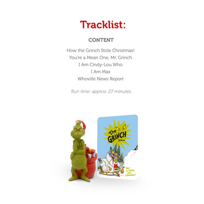 Tonies Grinch Audio Toy Figurine from How The Grinch Stole Christmas by Dr. Seuss