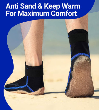 Summshall Neoprene Socks 3mm Wetsuit Socks Keep Warm Anti-slip Diving Socks for Men Women Low Cut Swim Socks Water Sport Snorkeling Swimming Surfing Sailing, L/US 10-11/EUR41-42