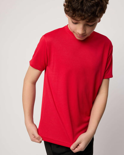 Real Essentials 5 Pack: Boy's Active Athletic Short Sleeve Performance Shirt Cooling Wicking T Shirts Activewear 6-18 Years -Set 11,XL 16-18