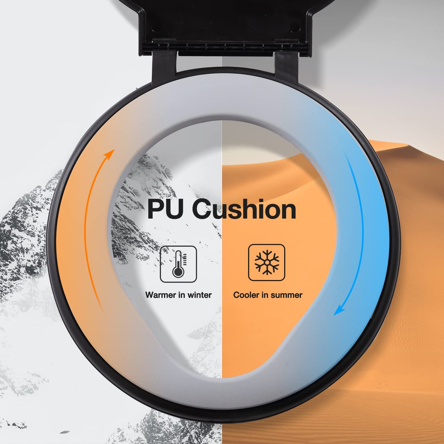 TRIPTIPS Bucket Toilet Seat with Soft Cushion, 270°Rotatable Lid,XL Portable, Luggable Loo Camping Toilet Seat for Adults and Kids, 5 Gallon