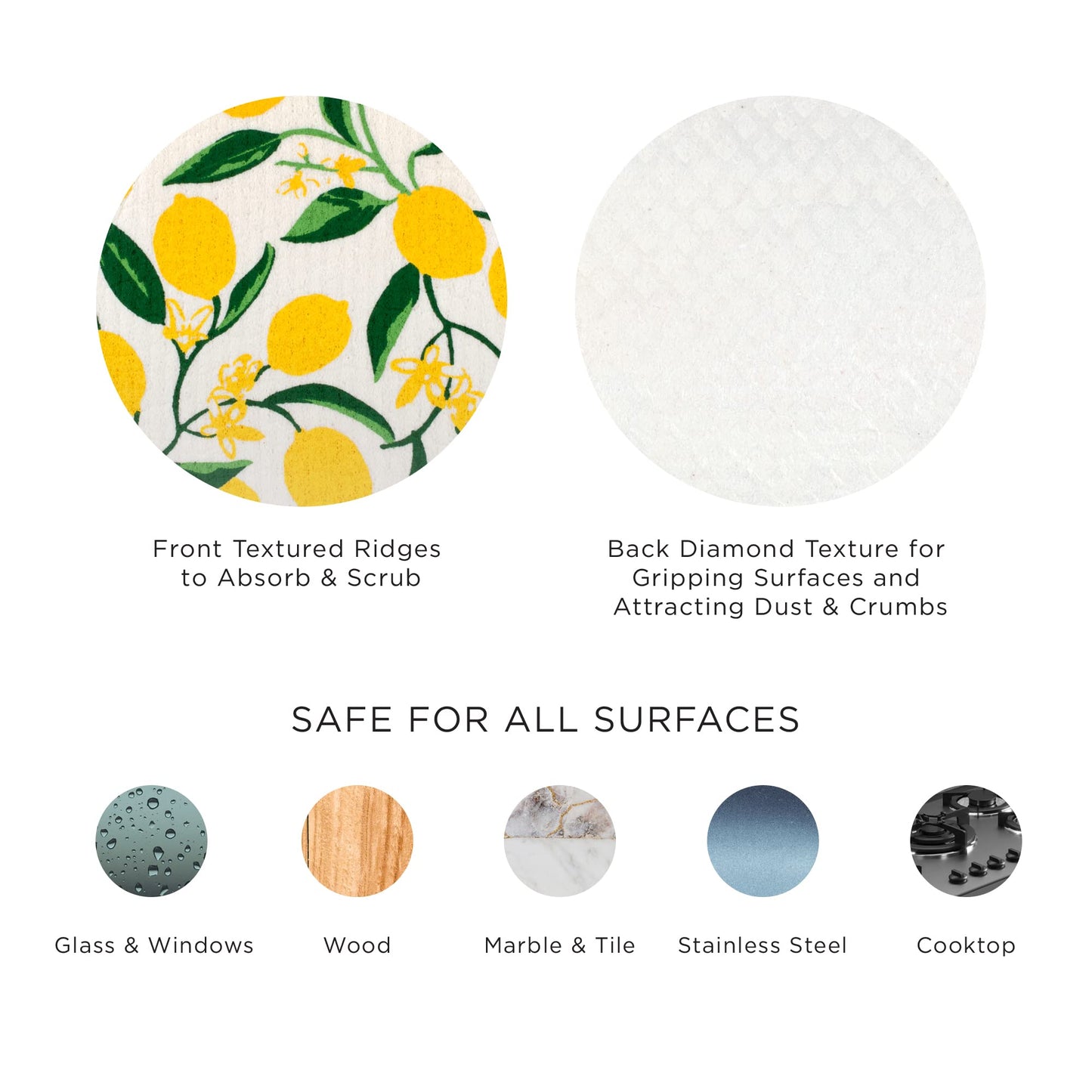 DII Swedish Dishcloths for Kitchen & Cleaning, Reusable, Machine Washable & Dishwasher Safe, Biodegradable, 7.75 x 6.75, Cats, 3 Piece