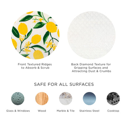 DII Swedish Dishcloths for Kitchen & Cleaning, Reusable, Machine Washable & Dishwasher Safe, Biodegradable, 7.75 x 6.75, Cats, 3 Piece