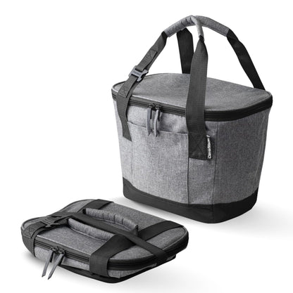 CleverMade Tahoe Collapsible Insulated Cooler Bag – 18 Cans / 14 Qt Leakproof Soft Cooler for Beach, Travel, Car – Bottle Opener – Cool Gray/Midnight