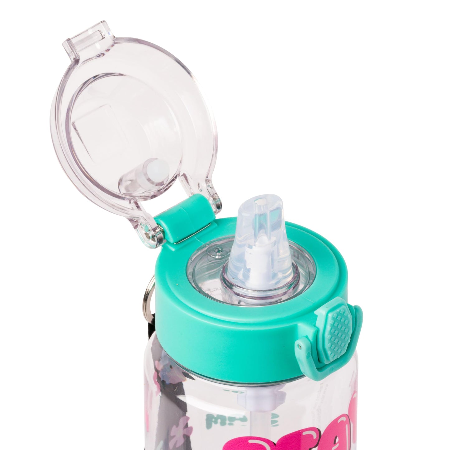 Silver Buffalo Disney Lilo and Stitch Stay Cool Hydration Tracker Schedule Plastic Water Bottle With Locking Lid, Strap, and Straw, 33 Ounces