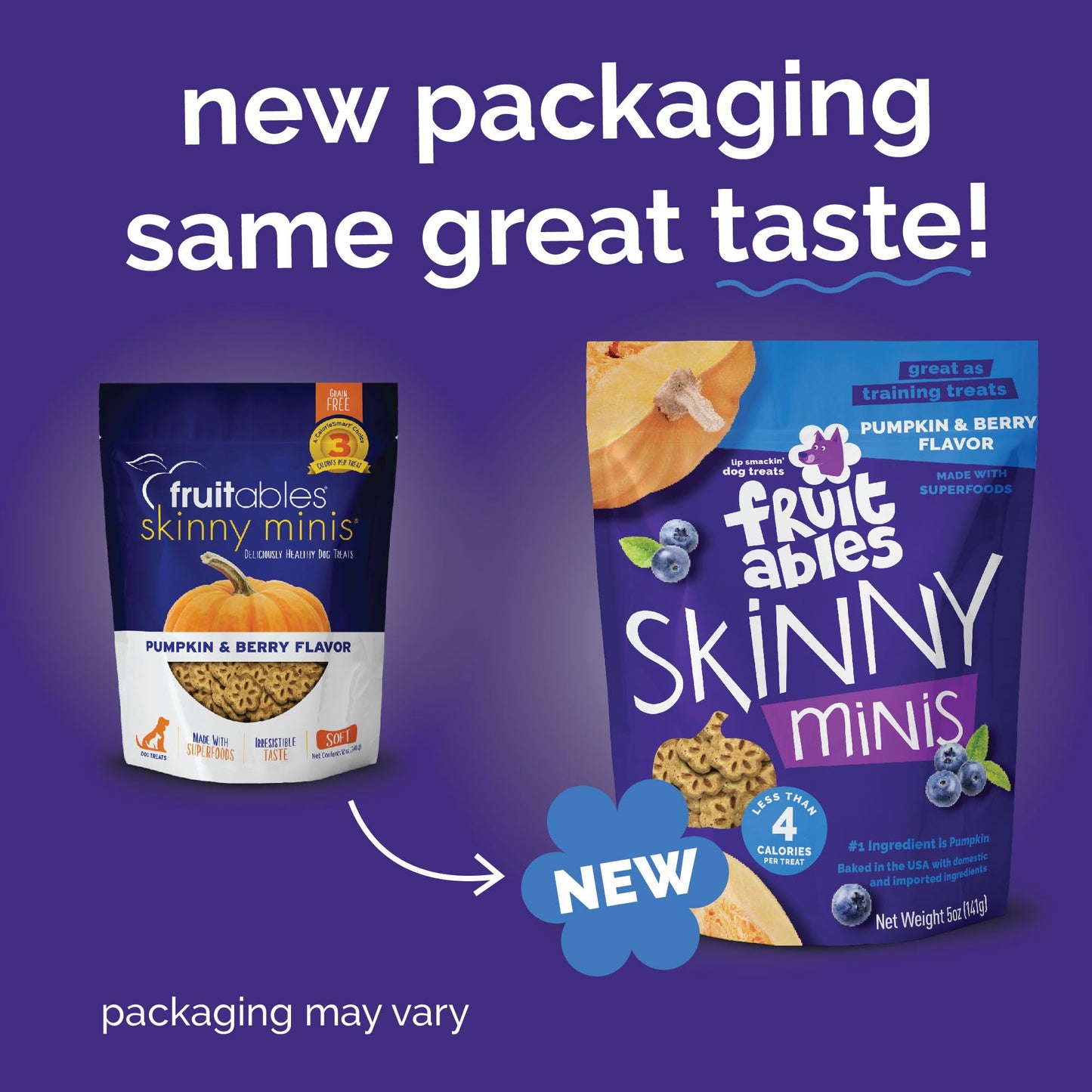 Fruitables Skinny Mini Dog Treats, Healthy Pumpkin Treat for Dogs, Low Calorie & Delicious, Puppy Training, No Wheat, Corn or Soy, Made in the USA, Pumpkin and Berry Flavor, 5oz