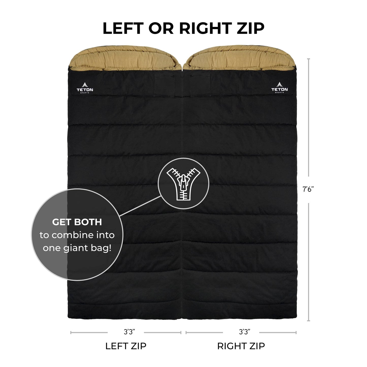 TETON Sports Deer Hunter -35 Degree Sleeping Bags. Warm and Comfortable Camping Sleeping Bag, TETON Tough Canvas Shell for Camping, Hunting, and Cold Weather