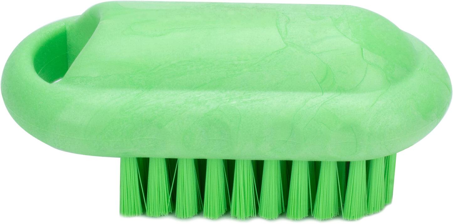 SPARTA Nail Scrub Brush Commercial-Grade, Heavy-Duty Hand and Fingernail Brush with Stiff Bristles for Gardeners, Mechanics, And Foodservice Personnel, Plastic, 5 Inches, Lime