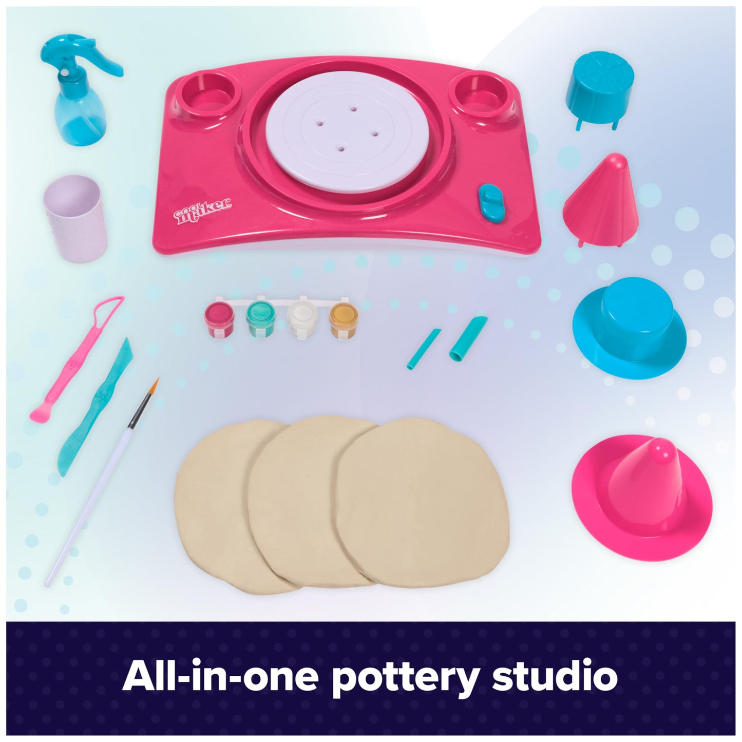 Cool Maker, Pottery Studio, Air-Dry Clay Pottery Wheel Sculpting & Craft Kit, Arts and Crafts Kids Toys for Ages 8 and up (Packaging May Vary)