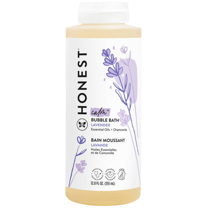 The Honest Company Foaming Bubble Bath | Gentle for Baby | Naturally Derived, Tear-free, Hypoallergenic | Lavender Calm, 12 fl oz