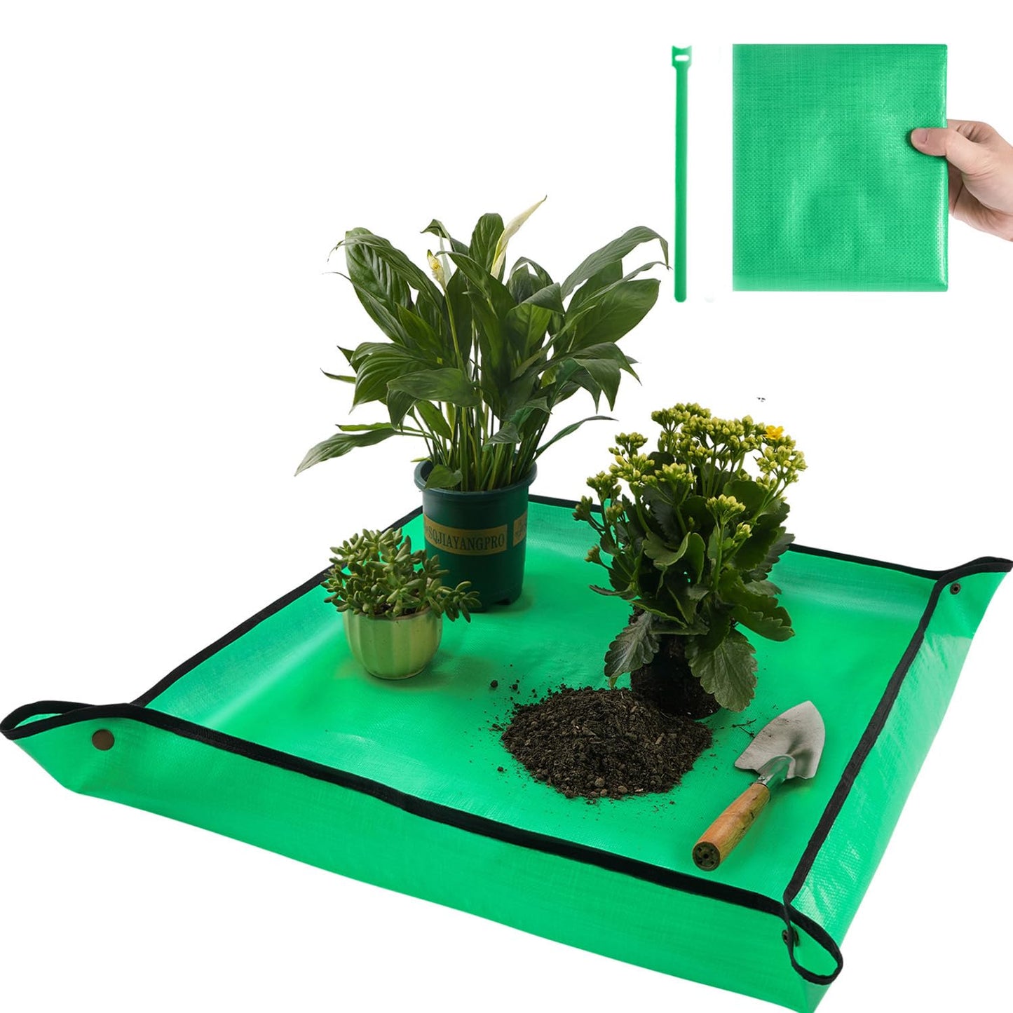 Repotting Mat for Indoor Plant Transplanting Control Mess, 26.8"X26.8" Waterproof Succulent Potting Mat Square Planting Tray Soil Change Mat Gardening Gifts for Plant Lovers