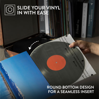 Big Fudge Premium 12-Inch Round Bottom Inner Vinyl Sleeves - Anti Static Rice Paper - 25pcs Pack