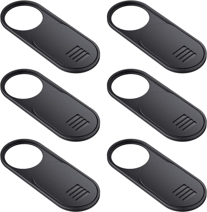 Yilador Webcam Cover, 0.03in Ultra Thin Slide Web Camera Covers for Laptop Computer Smartphone Mac iMac MacBook, Sliding Blocker Cover Protect Your Privacy Security (6*Big Black)