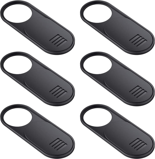 Yilador Webcam Cover, 0.03in Ultra Thin Slide Web Camera Covers for Laptop Computer Smartphone Mac iMac MacBook, Sliding Blocker Cover Protect Your Privacy Security (6*Big Black)