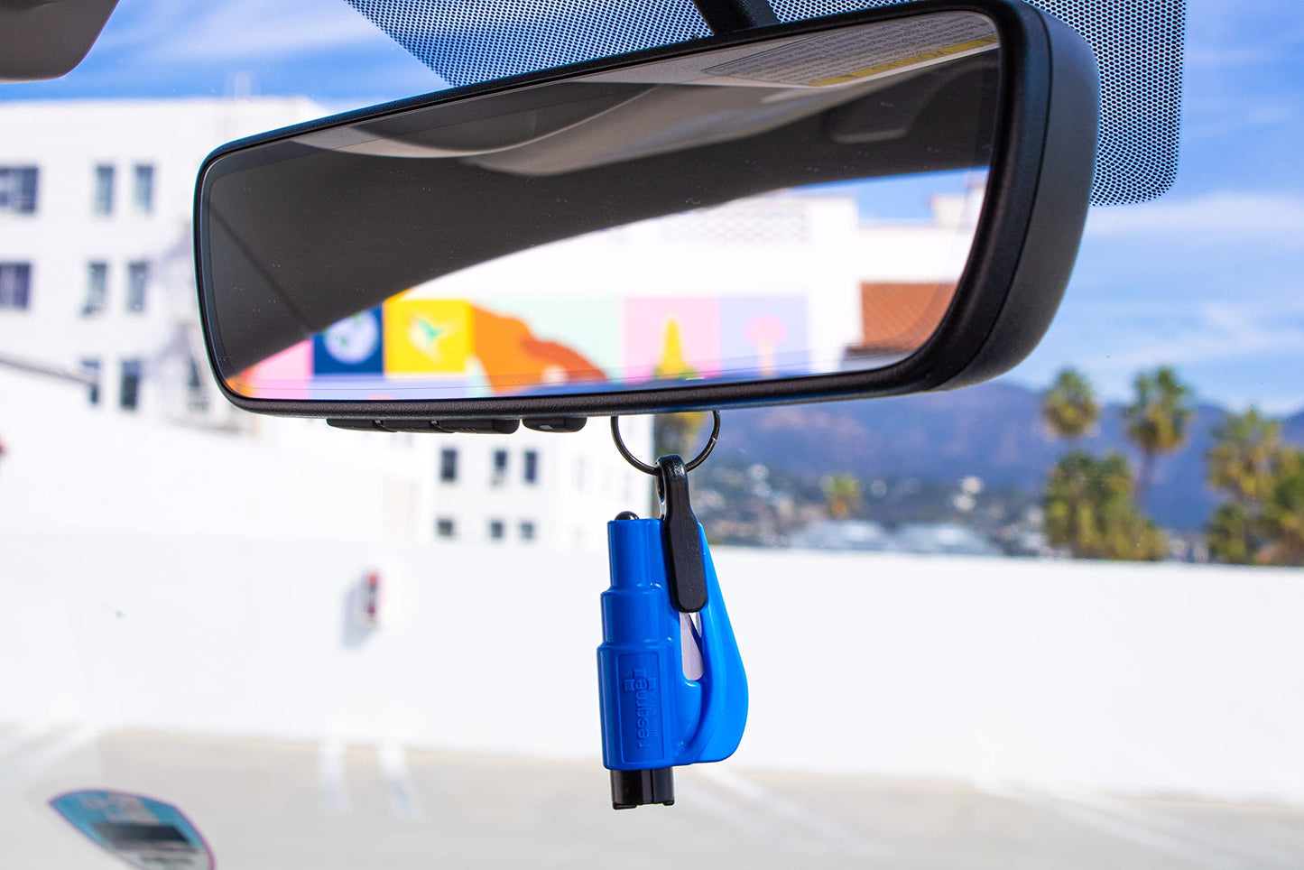 resqme The Original Emergency Keychain Car Escape Tool, 2-in-1 Seatbelt Cutter and Window Breaker, Made in USA, Pink - Compact Emergency Hammer