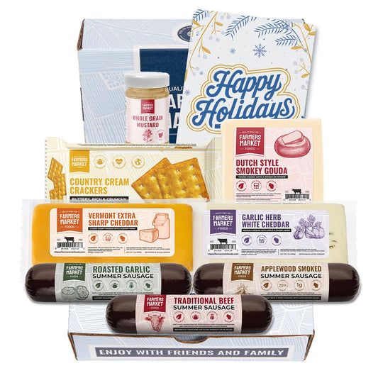 Farmers Market, Gluten Free, Keto, Paleo, Low Sodium, Zero Sugar, Christmas Holiday Charcuterie Gift Box Basket, Traditional Assortment