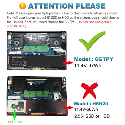 Fancy Buying 6GTPY Battery for Dell XPS 15 9560 9570 9550 7590 P56F P56F001 P56F002 Precision 5510 5520 5530 M5510 M5520 Vostro 7500 7590 GPM03 5XJ28 05XJ28 M2X4 5D91C 451-BBYB-TM 1P6KD 4GVGH