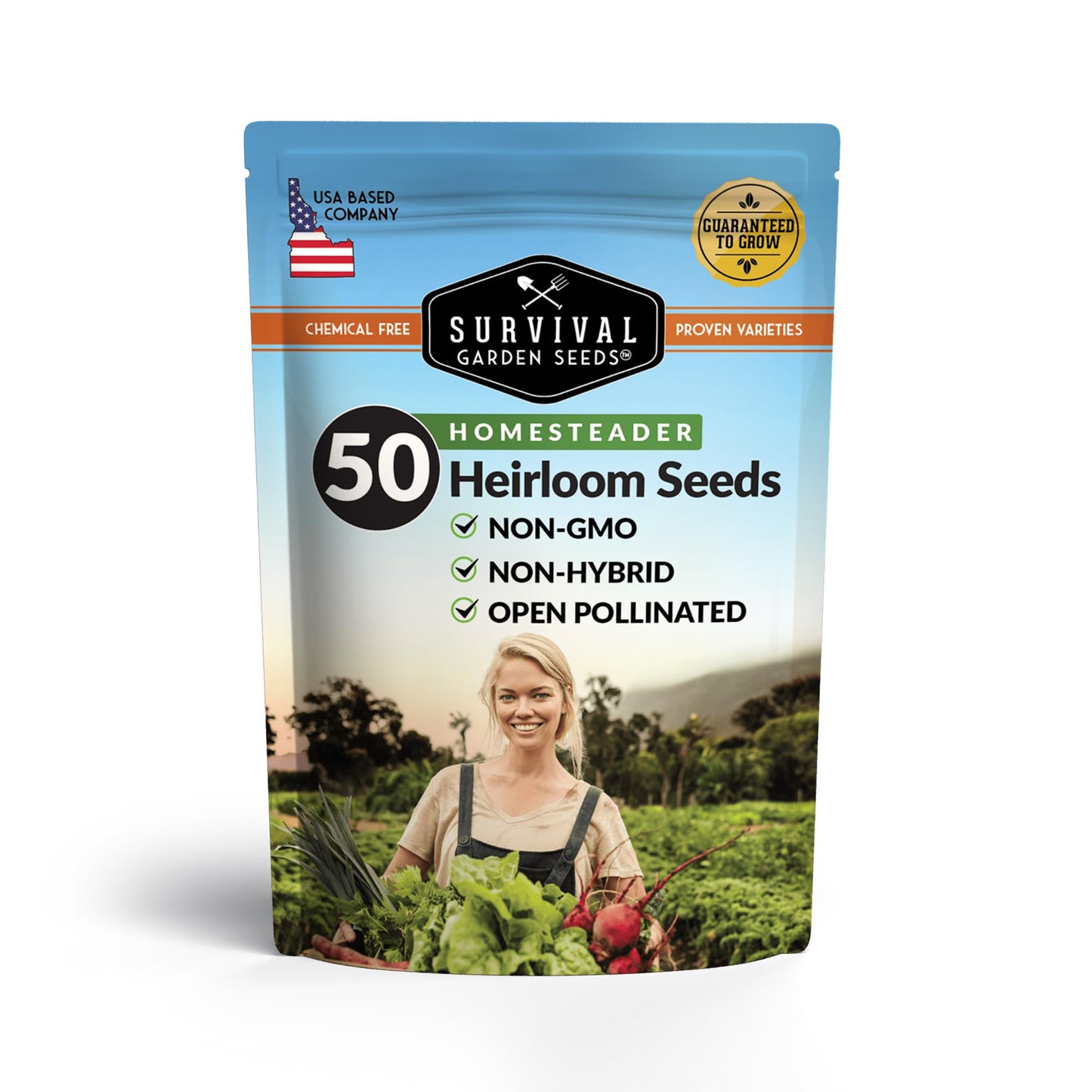 Survival Garden Seeds Homesteader Collection – 50 Heirloom Packets of Vegetables, Herbs, and Flowers for Victory Garden Planting and Emergency Storage
