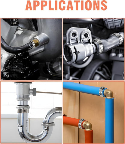 WYSIWYKA 120pcs 3/4 inch PEX Cinch Clamps Rings, 304 Stainless Steel Single Ear Hose Clamps, Pex Crimp Rings for PEX Tubing Pipe Fitting Connections