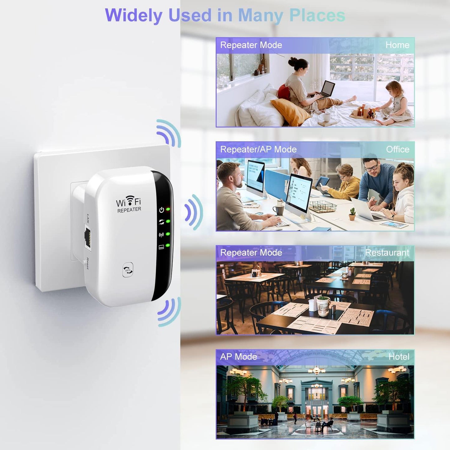 WiFi Extender, WiFi Extenders Signal Booster for Home Up to 5000 sq.ft and 50 Devices, WiFi Range Extender, Wireless Repeater, Long Range Amplifier with Ethernet Port, 1-Tap Setup, Alexa Compatible
