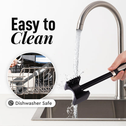 Zulay 10" Meat Tenderizer Hammer – Heavy-Duty Dual-Sided Mallet with Non-Slip Grip – Metal Meat Pounder for Tenderizing Beef, Chicken, Pork & More – Kitchen Tool for Cooking & BBQ - Black