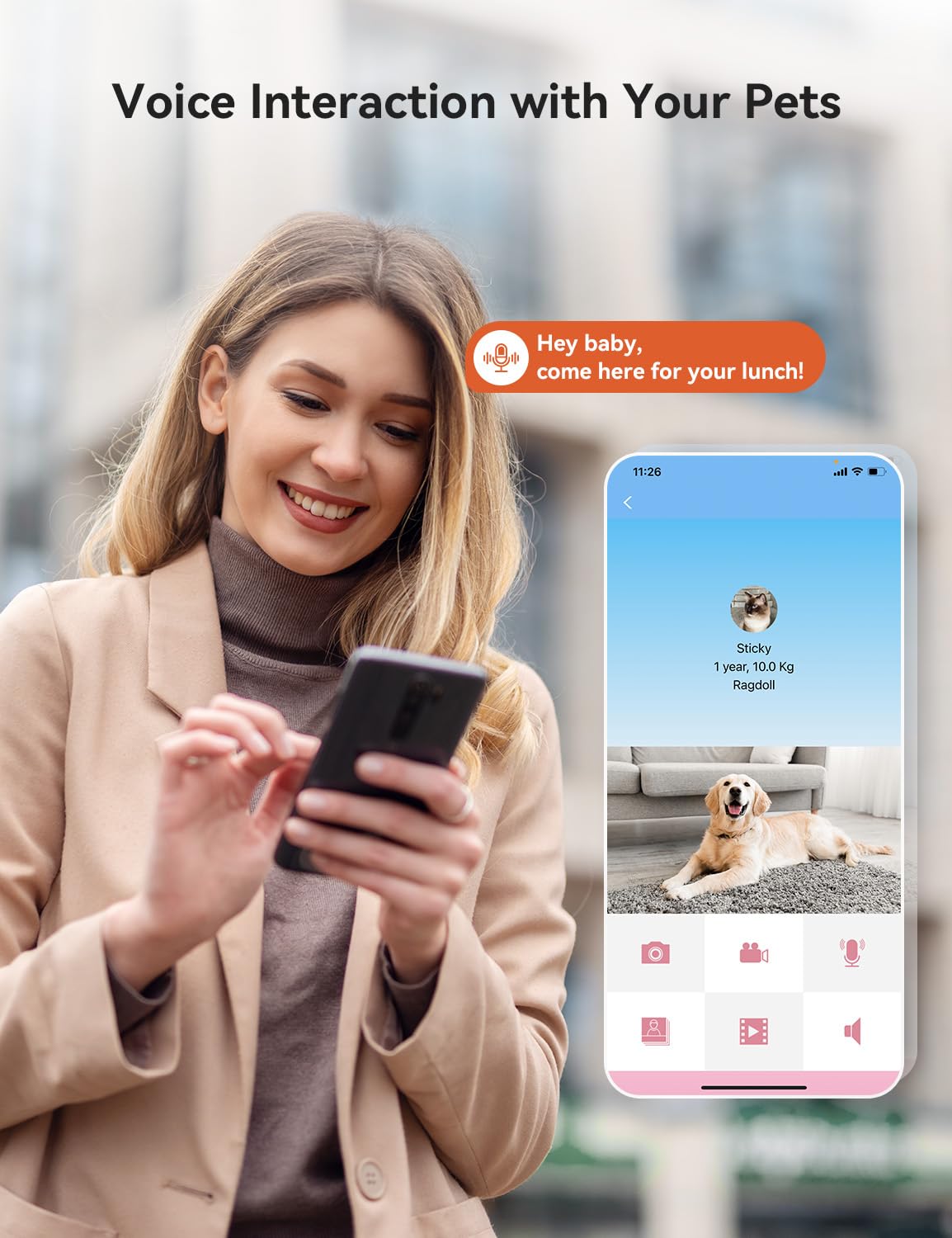 WOPET Automatic Dog Feeder with Camera, 7L Smart WiFi Cat Feeder Dog Food Dispenser, 6-Meal Pet Feeder HD Camera for Voice and Video Recording APP Control