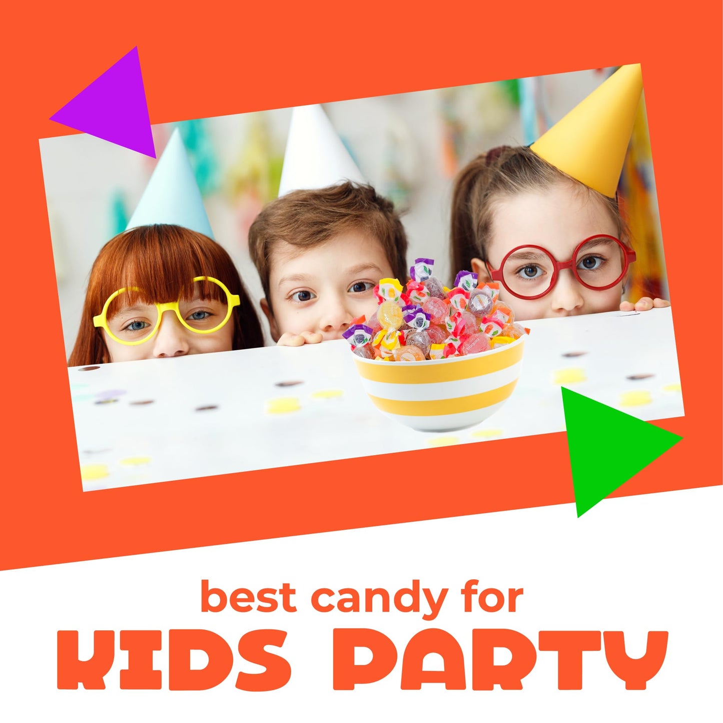 Bonelle Italian Fruit Jelly Candy | 1 Pound Bag | Vegan Dye Free Candy Individually Wrapped | Lemon, Strawberry, Orange, Blackberry | Naturally Flavored