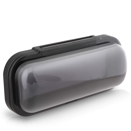 Pyle Water Resistant Marine Stereo Cover - Smoke Colored Heavy Duty Boat Radio Protector Shield with Flip-up Door & Spring Loaded Release - Mounting Gasket Included - Pyle PLMRCB1