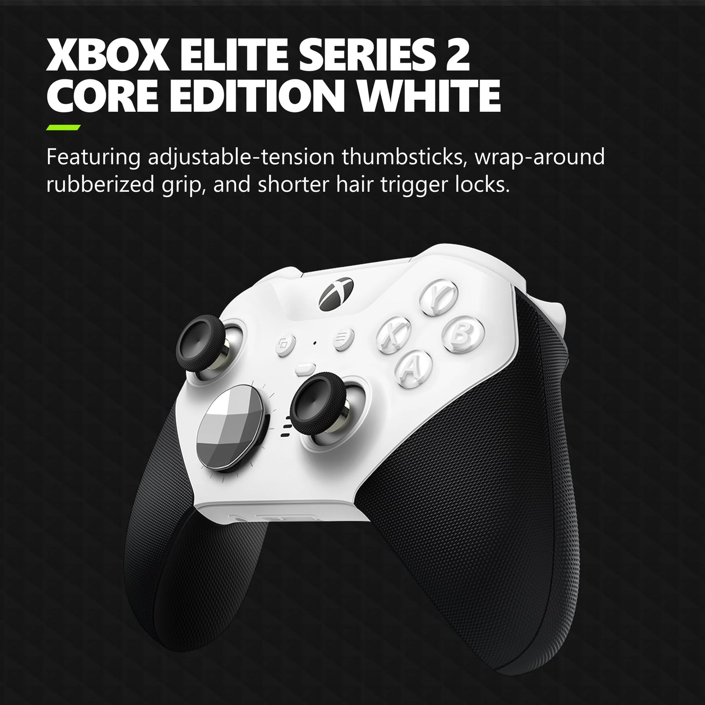 Xbox Elite Series 2 Core Wireless Gaming Controller – White Series X|S, One, Windows PC, Android, and iOS