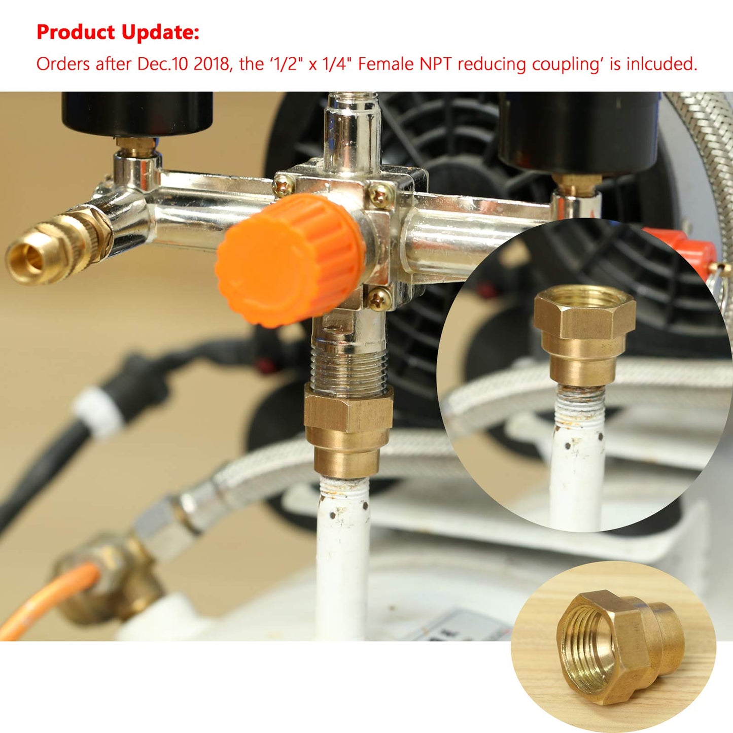 Secbolt Pressure Switch Manifold Regulator Gauges Air Compressor Pressure Switch Control Valve 90-120PSI (Horizontal Switch)