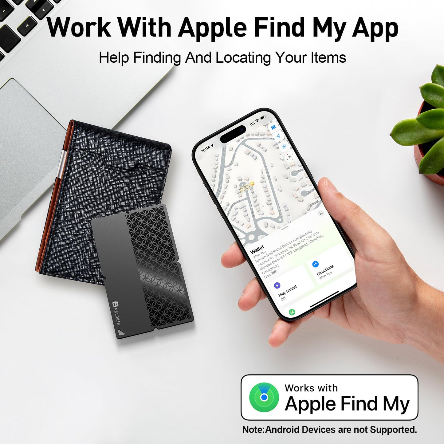 2025 [Apple MFi Certified] (iOS Only) Bluetooth Tracker Smart Finder for Apple Find My, iPhone Card Wallet Finder GPS Tracker, 5-10 Years Battery, Keys Finder and Item Locator for Keys, Bags, Passport