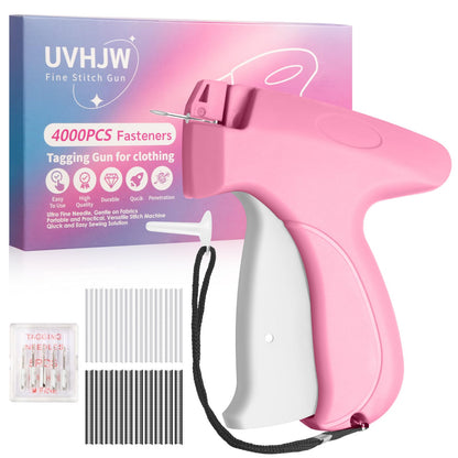 Stitch Gun for Clothing, Stitchy Gun Quick Clothes Fixer, Dress Tagging Gun-Includes 2,000 Black Fasteners & 2,000 White Fasteners & 6 Needles